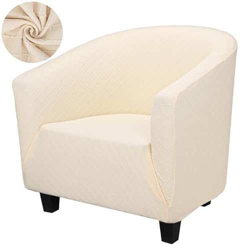 Segus Sesselschoner Elastisch Sesselüberwurf, 1 Stück Sesselhusse Stretch, Sofabezug für Einzelsofa, Abnehmbar und Waschbar, Sesselüberzug für Cocktailsessel, Clubsessel (Beige, Gestrick) von Segus