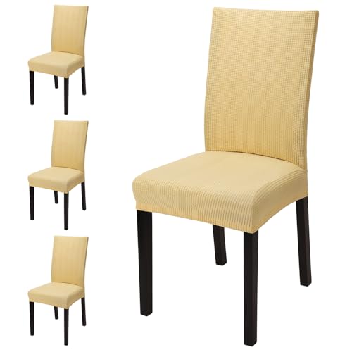 Segus Stuhlbezüge, Stuhlhussen 4er Set, Abnehmbare und Waschbarer, Hohe Dehnung, Stuhlhussen Hochzeit, Esszimmer, Küche, Bankett (Polar Fleece) von Segus
