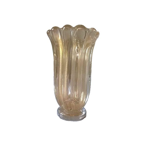 Murano Glasvase mit Blattgold, Seguso von Seguso