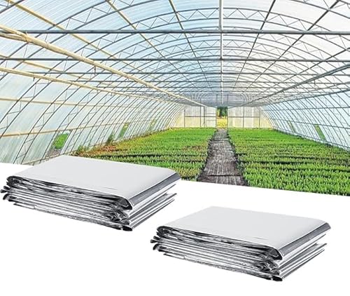 2 Stück Pflanze Reflektierende Film, Silber Reflektorfolie Folie 210 x 120 cm Garten Wachsen Stark Reflektierende Folie für Camping Einfaches Zelt von Segutage