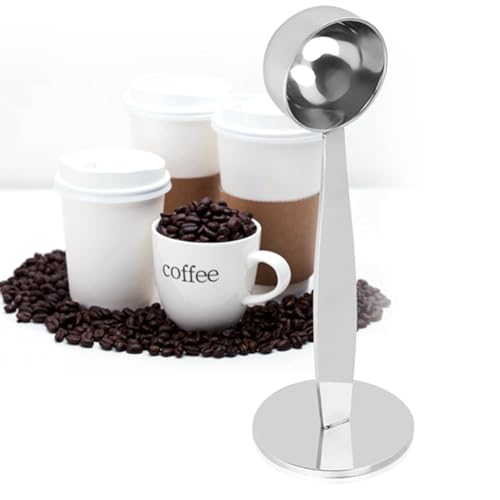 2 in 1 Espresso Kaffeebohnen Löffel, Mehrzweck Kaffeelöffel mit Tamper Edelstahl Kaffeepulver mit Mesure Löffel für Kaffeemaschine 2 in 1 Espresso Kaffeebohnen Löffel, Mehrzweck Kaffeelöffel mit Tamper Edelstahl Kaffeepulver mit Mesure Löffel für Kaffeemaschine von Segutage