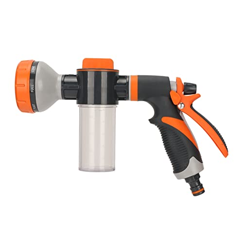 Gartenbewässerung Schaumsprüher, 8 Modi Hochdruck Multifunktionale Wassersprühmaschine, Handbrause Schaumpistole für Autowäschen Haustierdusche Gartenbewässerung (Hinterer Schraubenschlüssel) von Segutage