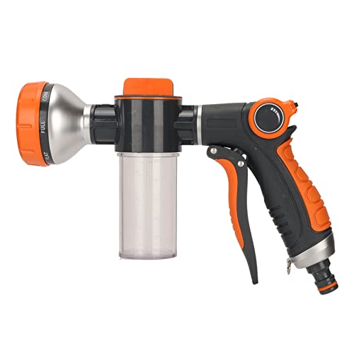 Gartenbewässerung Schaumsprüher, 8 Modi Hochdruck Multifunktionale Wassersprühmaschine, Handbrause Schaumpistole für Autowäschen Haustierdusche Gartenbewässerung (Vorderer Schraubenschlüssel) von Segutage