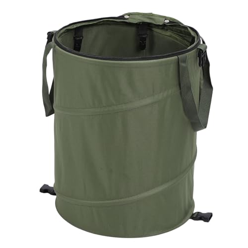 Segutage Klappbarer Camping Mülleimer 37.8 L, Outdoor Abfallbehälter mit Deckel, Angelcamping Zubehör Haushaltswaren für Gartenarbeit Picknick (Armeegrün) von Segutage