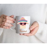 Personalisierte Lama-Tasse Namentasse Lustige Tier-Tasse Für Kinder & Erwachsene Geschenk Geburtstag, Weihnachten, Schule Oder Büro von Sehirbaz