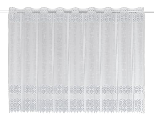 Sehlbach Bistrogardine Jacquard Ornamente, Weiß, 140 x 75 cm Bistrogardine, Elegante Atmosphäre, Stilvolle Dekoration, Blickdichter Stoff, Einfache Montage, Öko-Tex Zertifiziert von Gardinia
