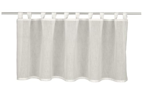 Sehlbach Bistrogardine Streifendessin, Weiß, 140 x 48 cm Bistrogardine, Elegantes Design, Blickdicht, Lichtdurchlässig, Einfache Dekoration, Öko-Tex Zertifiziert von Gardinia