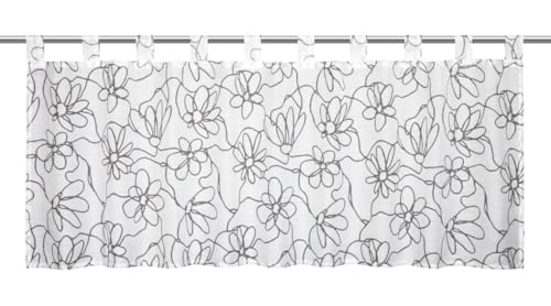 Sehlbach Bistrogardine Voile All-Over-Blütenprint, Weiß, 140 x 48 cm Bistrogardine, Blickdicht, Lichtdurchlässig, Einfache Dekoration, Öko-Tex Zertifiziert von Gardinia