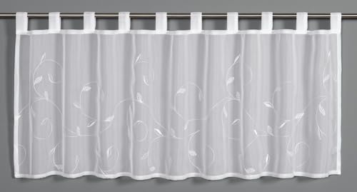 Sehlbach Bistrogardine Voile Lianenstickerei, Weiß, 135 x 45 cm Bistrogardine, Lianenstickerei, Lichtdurchlässig, Einfache Dekoration, Öko-Tex Zertifiziert von Gardinia