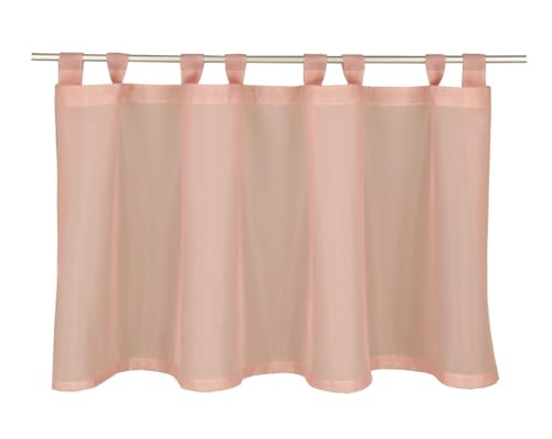 Sehlbach Bistrogardine Voile Uni, Rosa, 135 x 50 cm Bistrogardine, Transparenter Stoff, Schnelle Dekoration, Zeitlose Eleganz, Öko-Tex Zertifiziert von Gardinia