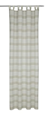Sehlbach Fertiggardine mit Schlaufen, Blockstreifen, Weiß, 135 x 245 cm Gardinen, Blickdichter Stoff, Öko-Tex Zertifiziert, Einfache Dekoration, Individuell Anpassbar von Gardinia
