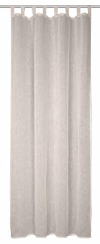 Sehlbach Fertiggardine mit Schlaufen, Leinen Uni, Beige, 135 x 245 cm Gardinen, Lichtdurchlässig, Blickdicht, Einfache Dekoration, Öko-Tex Zertifiziert, Vielseitig Kombinierbar, Flexible Anpassung von Gardinia