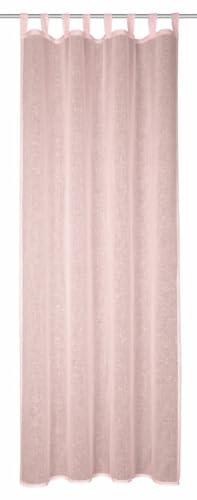 Sehlbach Fertiggardine mit Schlaufen, Leinen Uni, Rosa, 135 x 245 cm Gardinen, Lichtdurchlässig, Blickdicht, Einfache Dekoration, Öko-Tex Zertifiziert, Vielseitig Kombinierbar, Flexible Anpassung von Gardinia