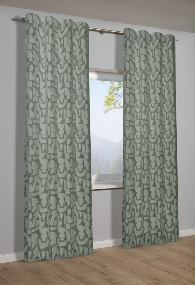 Sehlbach Fertigschal mit Gardinenband Chenille 135 x 245 cm grün von Sehlbach GmbH