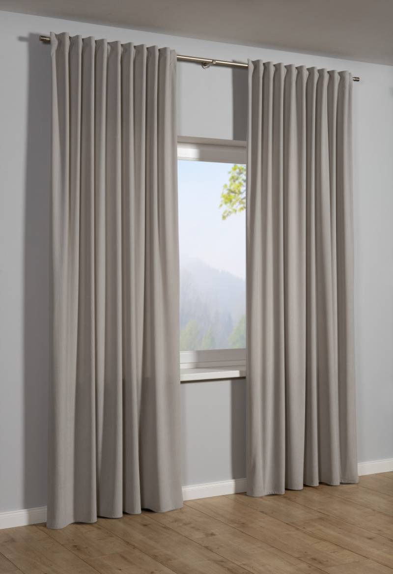 Sehlbach Fertigschal mit Gardinenband Feincord 135 x 245 cm silbergrau von Sehlbach GmbH