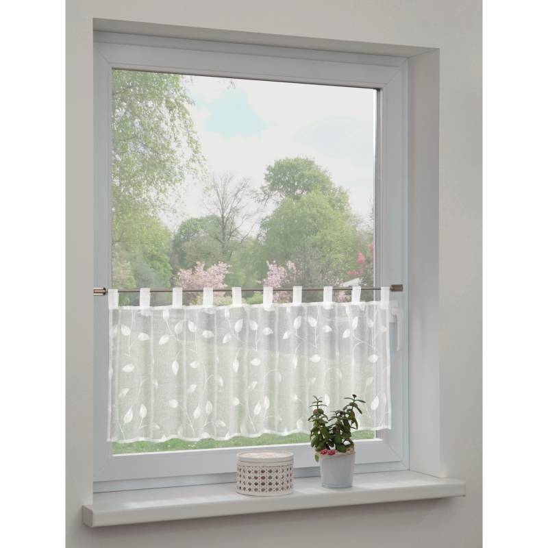 Sehlbach Bistrogardine mit Schlaufen Rankenstickerei 135 cm x 45 cm Weiß von Sehlbach