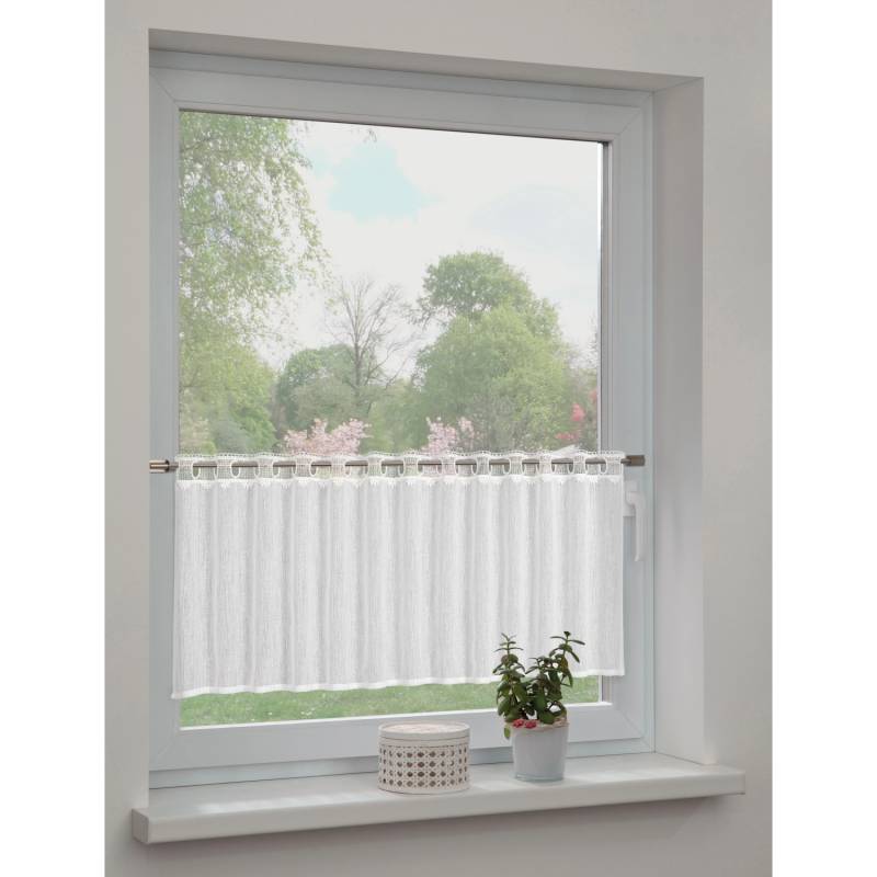 Sehlbach Bistrogardine mit Stangendurchzug Border Top 135 cm x 45 cm Weiß Sehlbach Bistrogardine mit Stangendurchzug Border Top 135 cm x 45 cm Weiß von Sehlbach