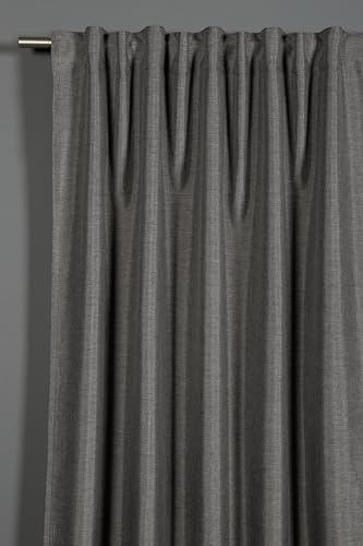 Sehlbach Fertiggardine mit Gardinenband, Strukturdeko, anthrazit, 140 x 245 cm von Sehlbach