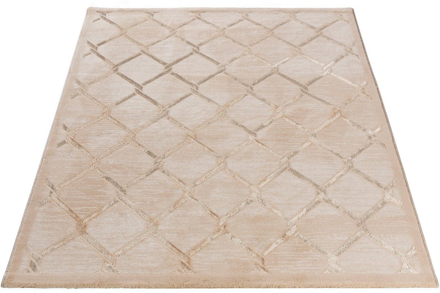 Teppich Lara 700, Sehrazat, rechteckig, Höhe: 10 mm, Hoch-Tief-Struktur, mit Glanz, Wohnzimmer von Sehrazat