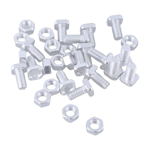 Sehuby 50 Stück Hammerschrauben Gewächshausschrauben Aluminium M6x15mm Aluminium Gewächshausschrauben mit Mutter Gewächshaus von Sehuby