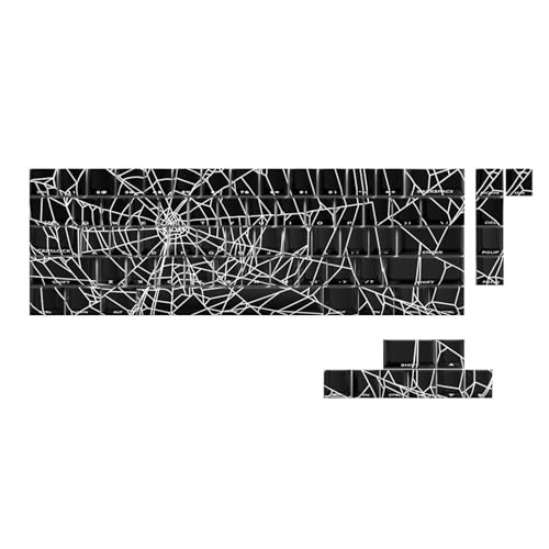 Sehuby Spiders Web Keycap Set Original PBTs 64/74Keys Side Graveds Translucents Keycaps for Gaming Mechanical Keyboards von Sehuby