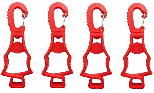 Seibertron Patented Glove Clips, Work Gloves Grabber Holder Clip to Pants, 4 Pieces Red von Seibertron
