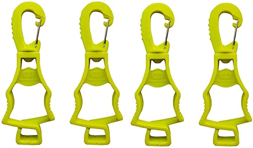 Seibertron Patented Handschuhe Clip, arbeitshandschuhe hosen clip, 4 Pieces Fluorescent Yellow von Seibertron