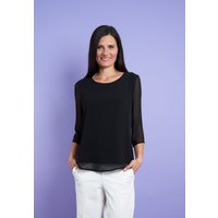Seidel Moden Chiffonbluse, mit 3/4-Armen und in Doppel-Layer-Optik von Seidel Moden