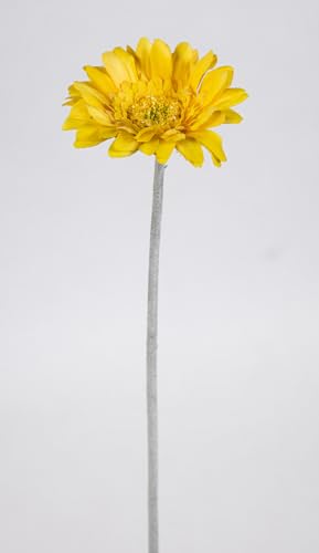 12 Stück Gerbera 46cm OG Kunstblumen künstliche Gerbera Blumen Seidenblumen (Gelb) von Seidenblumen Roß