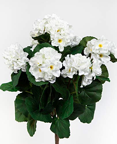Geranie 38cm weiß -ohne Topf- ZF Kunstpflanzen künstliche Blumen Pflanzen Kunstblumen … (weiß) von Seidenblumen Roß