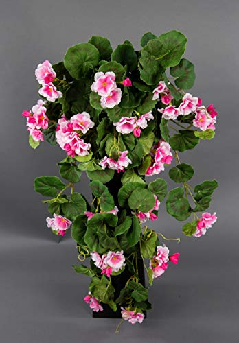 Seidenblumen Roß Geranienhänger 70cm rosa ZF Kunstpflanzen künstliche Geranie Kunstblumen Hängegeranie von Seidenblumen Roß