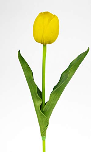 Seidenblumen Roß Künstliche Tulpe PU Real Touch 50cm gelb ZF Kunstblumen künstliche Blumen Tulpen von Seidenblumen Roß