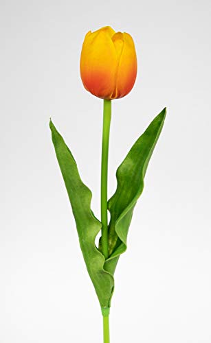 Seidenblumen Roß Künstliche Tulpe PU Real Touch 50cm orange ZF Kunstblumen künstliche Blumen Tulpen von Seidenblumen Roß