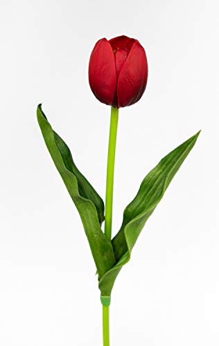 Seidenblumen Roß Künstliche Tulpe PU Real Touch 50cm rot ZF Kunstblumen künstliche Blumen Tulpen von Seidenblumen Roß