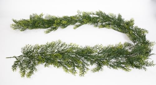 Künstliche Zederngirlande 190cm GA Zeder Konifere Thuja Girlande Spritzguss 100% PE von Seidenblumen Roß