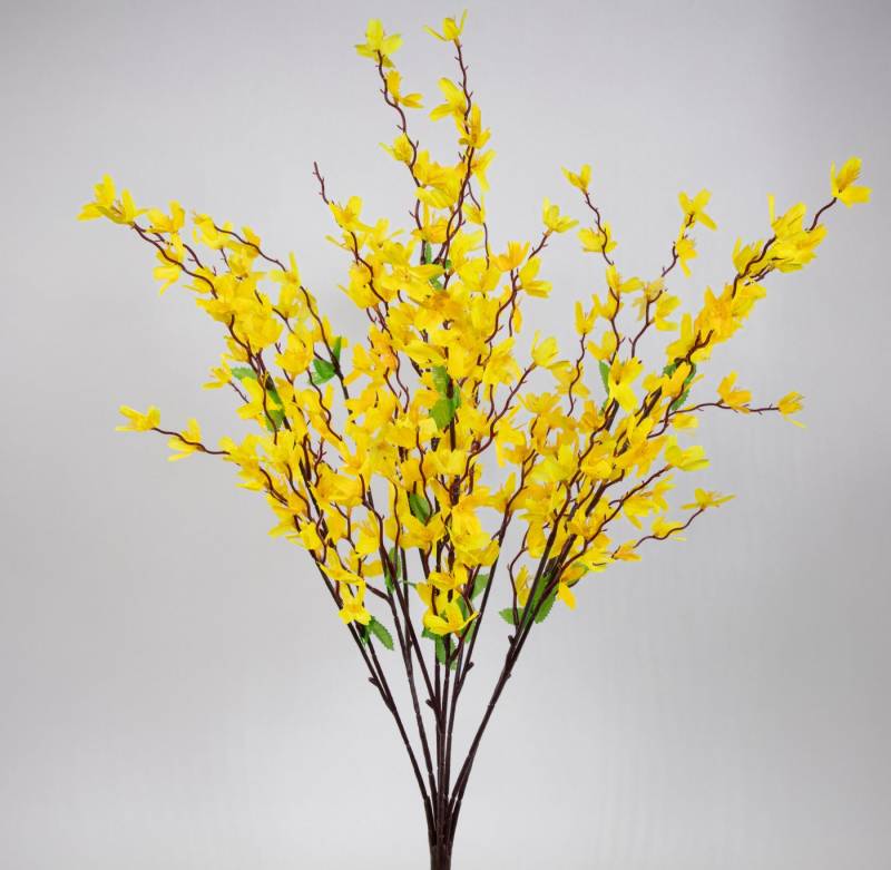 Kunstblume Forsythienbusch 65cm ZF Goldflieder Goldglöckchen künstliche Forsythie, Seidenblumen Roß, Höhe 65 cm, Gelb von Seidenblumen Roß