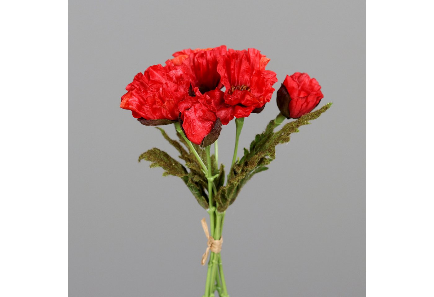 Kunstblume Mohnbund mit 5 Mohnblüten 36cm DP Blumen künstlicher Papaver Mohn, Seidenblumen Roß, Rot von Seidenblumen Roß