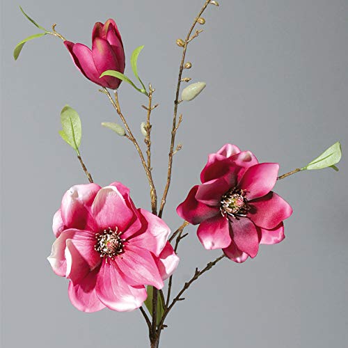 Seidenblumen Roß Magnolienzweig 90cm rosa-pink DP Kunstblumen künstliche Magnolie Blumen Magnolia von Seidenblumen Roß