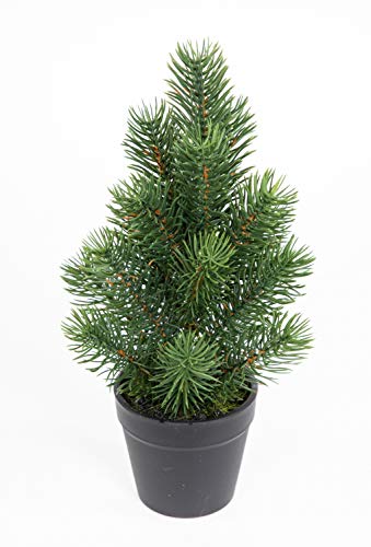 Mini Tannenbaum im Topf 26cm DP künstlicher Weihnachtsbaum Kunststoff 100% PE Tanne Spritzguss von Seidenblumen Roß