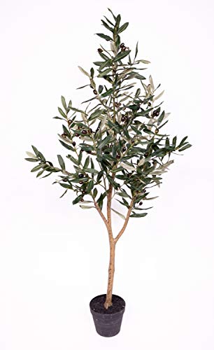 Olivenbaum 135cm im Topf ZF Kunstbaum Kunstpflanzen künstlicher Baum Pflanzen Olive von Seidenblumen Roß