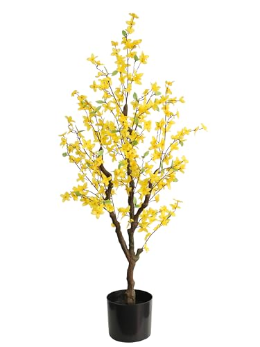 Seidenblumen Roß Forsythienbaum/Goldglöckchen LA künstlicher Baum Kunstbaum Kunstpflanze künstliche Pflanzen Forsythie Forsythienpflanze (120cm) von Seidenblumen Roß