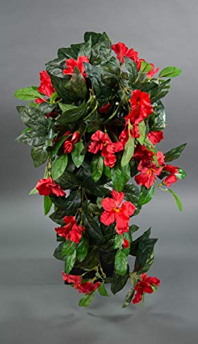 Seidenblumen Roß Hibiskusranke 70cm rot ZF Kunstpflanzen Kunstblumen künstliche Pflanzen künstlicher Hibiskus Eibisch von Seidenblumen Roß