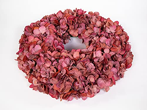 Hortensienkranz 48cm CG künstlicher Kranz künstliche Hortensien … (Rosa-Pink) von Seidenblumen Roß