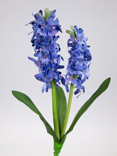 Seidenblumen Roß Hyazinthe mit 2 Blütendolden 36cm JA Kunstblumen Kunstpflanzen künstliche Blumen Pflanzen (Blau) von Seidenblumen Roß