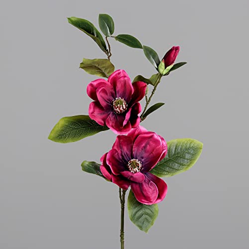 Seidenblumen Roß Magnolienzweig 82cm Fuchsia DP Kunstblumen künstliche Blumen Magnolie Magnolia von Seidenblumen Roß