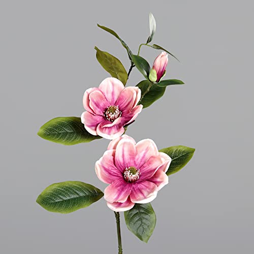 Seidenblumen Roß Magnolienzweig 82cm rosa DP Kunstblumen künstliche Blumen Magnolie Magnolia von Seidenblumen Roß