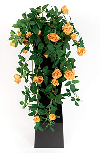 Seidenblumen Roß Rosenranke 62cm orange ZF Kunstpflanzen Kunstblumen künstliche Pflanzen künstliche Rosen Rosenhänger von Seidenblumen Roß