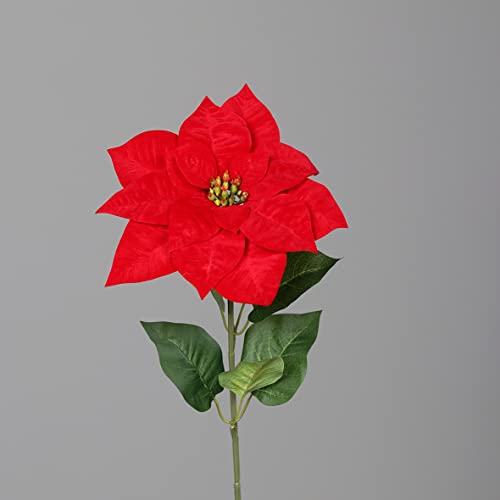 Seidenblumen Roß Samt - Weihnachtsstern/Poinsettie 68cm rot DP Kunstpflanzen künstliche Blumen Pflanzen von Seidenblumen Roß