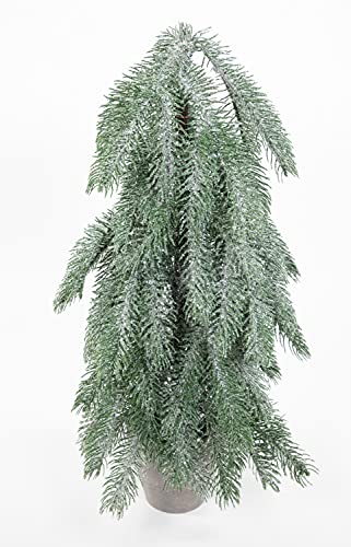 Seidenblumen Roß Tannenbaum mit Schnee- und Eiskristallen im Topf 50cm DP künstlicher Weihnachtsbaum Kunststoff 100% PE von Seidenblumen Roß