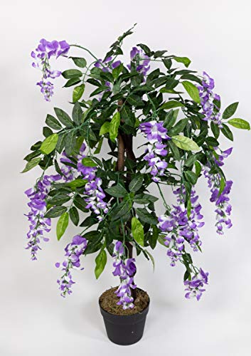 Seidenblumen Roß Wisteriabaum 90cm lila ZJ Kunstbaum Kunstpflanzen künstlicher Baum Pflanzen Blauregen Wisteria von Seidenblumen Roß